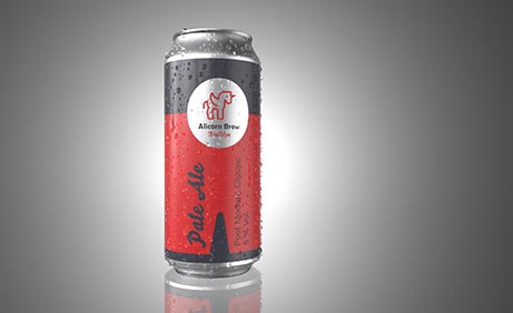 Bierdose der Marke Alicorn Brew mit Kondenswasser Tropfen an der Oberfläche