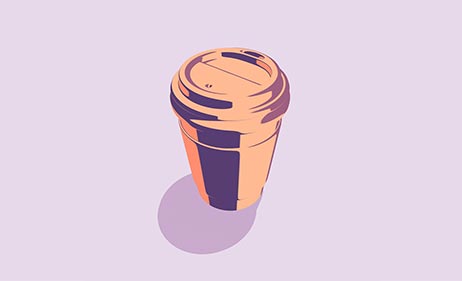 Coffee to go Becher im Comic-Stil